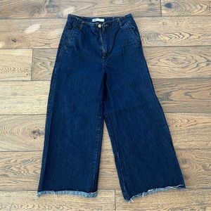 Zara z1975 Flare Leg Indigo Denim Jeans